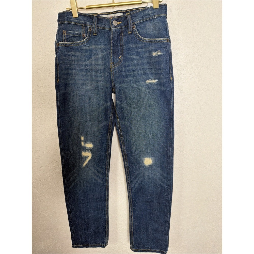 Levis 502 Regular Taper Jeans Women's‎ Size 12 Reg 26x26 Denim Distressed NEW